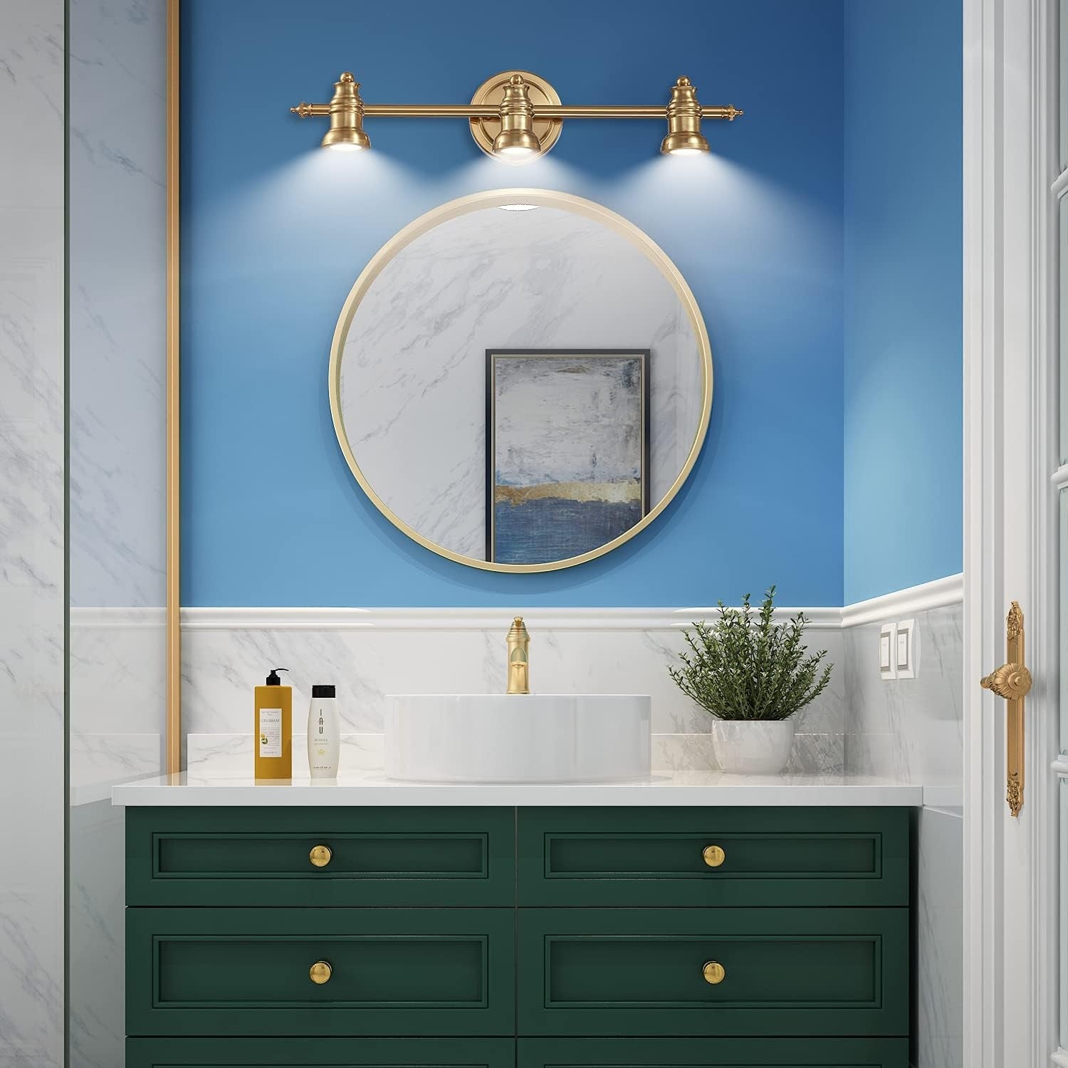 3 Led Golden Body Led Wall Light